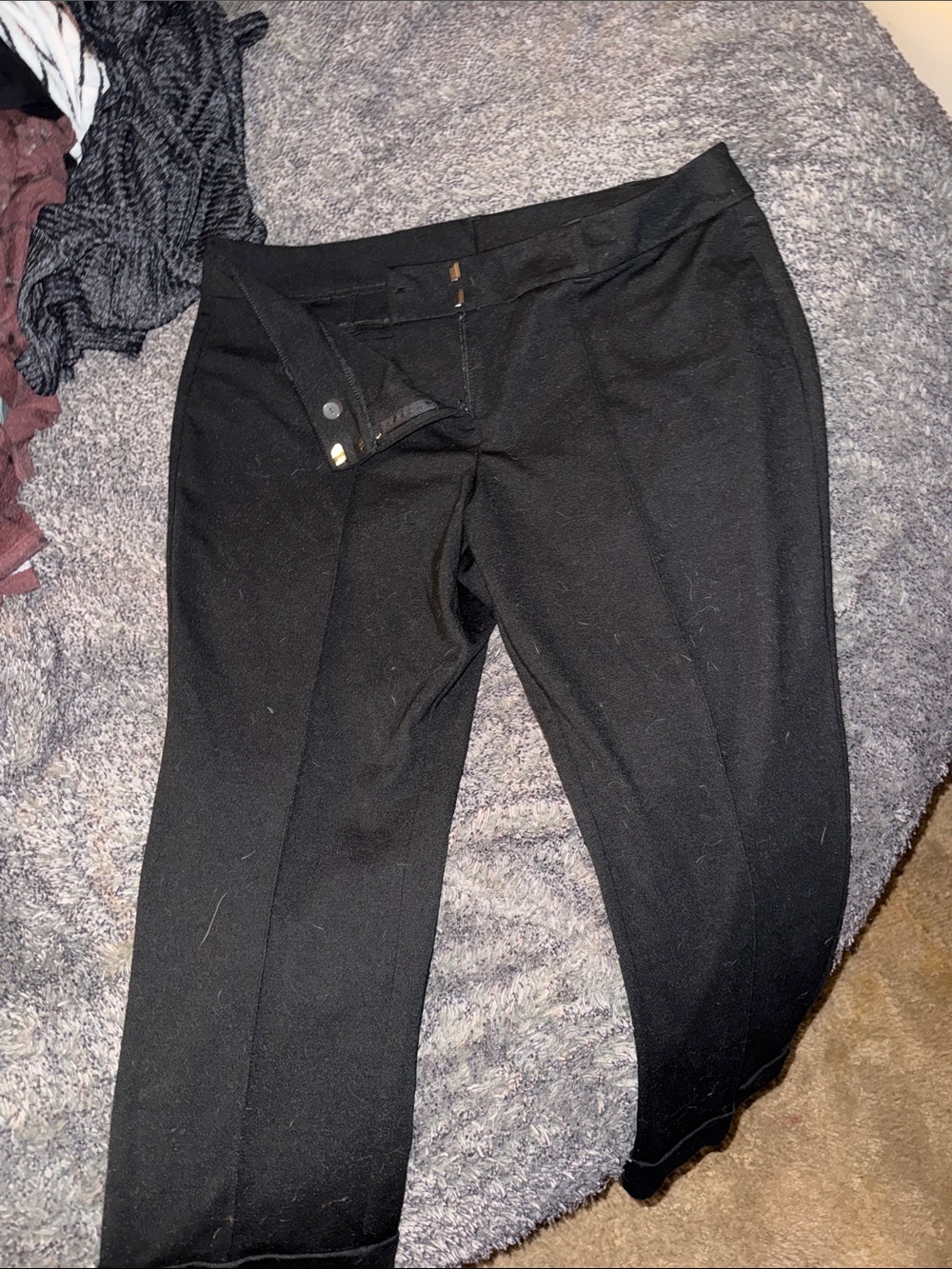 New York & Company Black Ponte Pull-On Ankle Pants